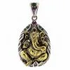 Bikerringshop Sterling Silver Hindu Amulet Brass Ganesh Pendant 2 Bikerringshop Sterling Silver Hindu Amulet Brass Ganesh Pendant -Outlet Rings Store brass ganesh pendant