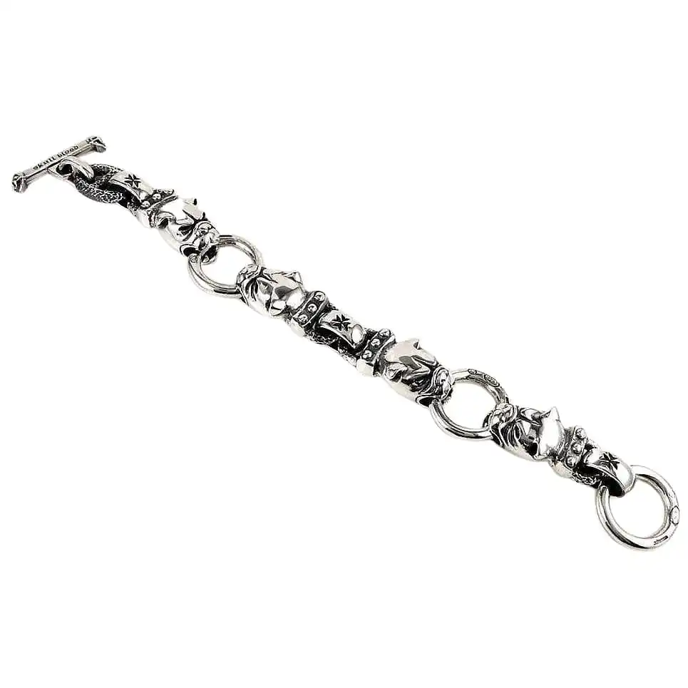 Bikerringshop Silver Bulldog Head Bracelet 5 Bikerringshop Silver Bulldog Head Bracelet - Image 3