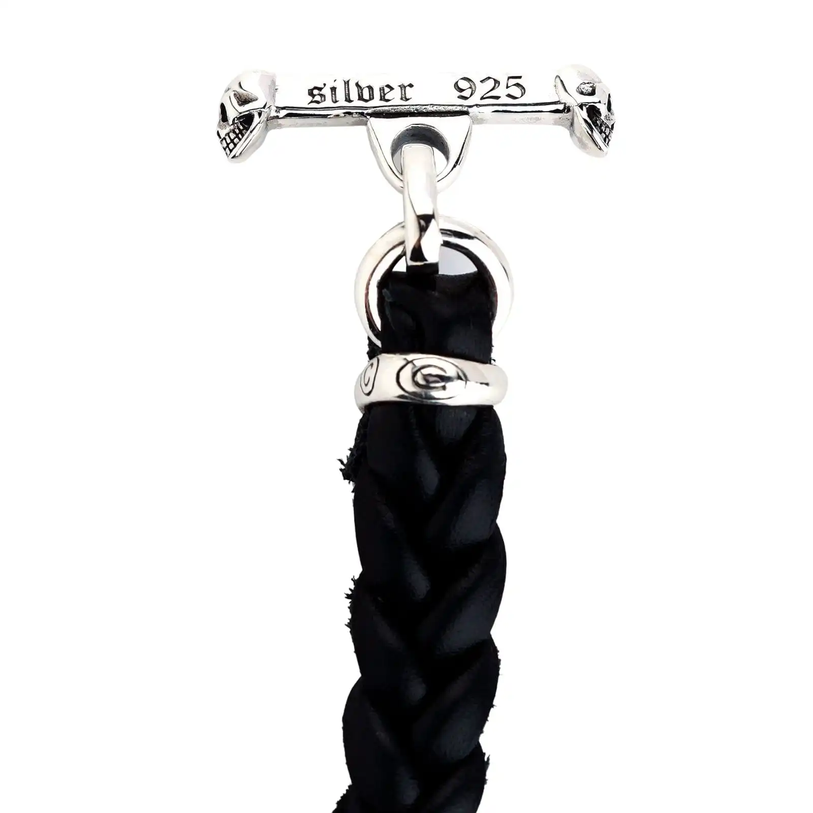 Bikerringshop Sterling Silver Bulldog Mens Leather Bracelet 11 Bikerringshop Sterling Silver Bulldog Mens Leather Bracelet - Image 9