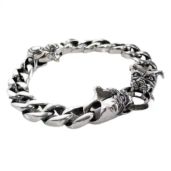 Bikerringshop Bulldog 925 Sterling Silver Bracelet 4 Bikerringshop Bulldog 925 Sterling Silver Bracelet - Image 3