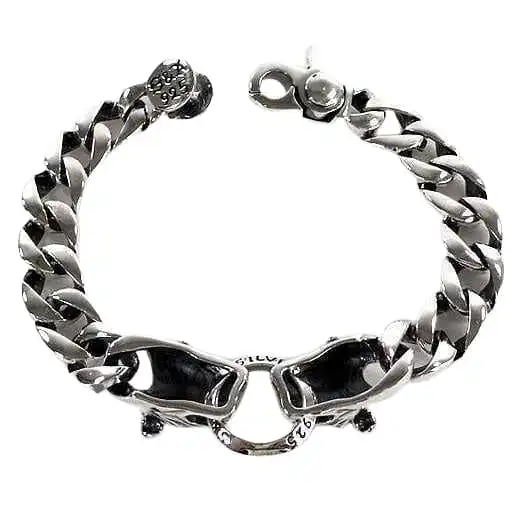 Bikerringshop Bulldog 925 Sterling Silver Bracelet 5 Bikerringshop Bulldog 925 Sterling Silver Bracelet - Image 4