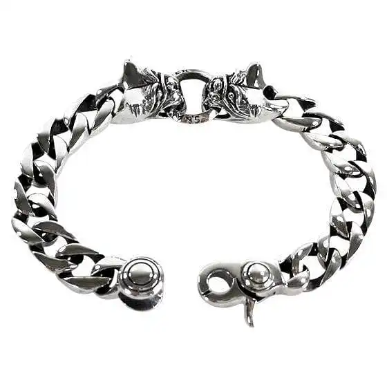 Bikerringshop Bulldog 925 Sterling Silver Bracelet 2 Bikerringshop Bulldog 925 Sterling Silver Bracelet
