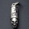 Bikerringshop Sterling Silver Skull Bullet Pendant -Outlet Rings Store bullet skull pendant 7