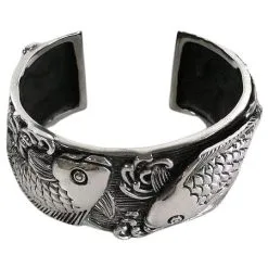 Bikerringshop Silver Carp Koi Fish Cuff Bracelet 15 Bikerringshop Silver Carp Koi Fish Cuff Bracelet -Outlet Rings Store carp koi fish cuff bracelet 8