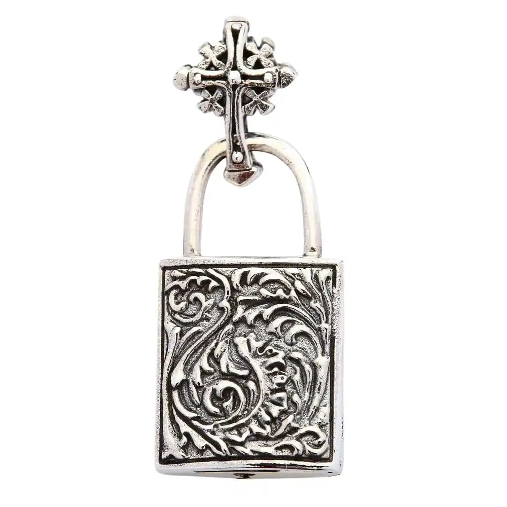 Bikerringshop Sterling Silver Celtic Cross Padlock Pendant 6 Bikerringshop Sterling Silver Celtic Cross Padlock Pendant - Image 4
