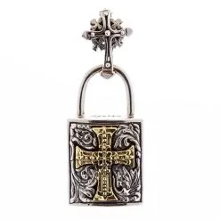 Bikerringshop Sterling Silver Celtic Cross Padlock Pendant 12 Bikerringshop Sterling Silver Celtic Cross Padlock Pendant -Outlet Rings Store celtic cross padlock pendant 6