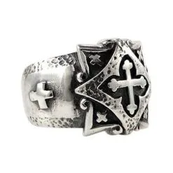 Bikerringshop 925 Sterling Silver Celtic Cross Ring