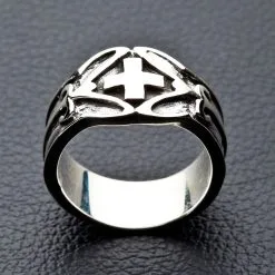 Bikerringshop Sterling Silver Celtic Cross Band Ring -Outlet Rings Store celtic cross silver ring 2