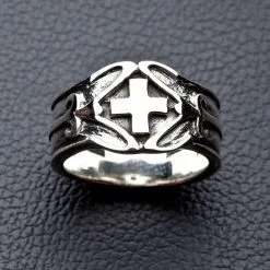 Bikerringshop Sterling Silver Celtic Cross Band Ring -Outlet Rings Store celtic cross silver ring