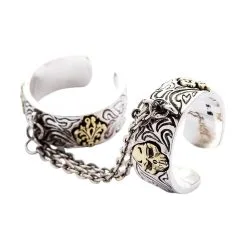 Bikerringshop Chained Double Skull Gothic Punk Ring 14 Bikerringshop Chained Double Skull Gothic Punk Ring -Outlet Rings Store chained double gothic punk ring 4