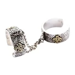 Bikerringshop Chained Double Skull Gothic Punk Ring 19 Bikerringshop Chained Double Skull Gothic Punk Ring -Outlet Rings Store chained double gothic punk ring 7