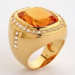 Bikerringshop Huge Yellow Gold Mens Citrine Ring 31 Bikerringshop Huge Yellow Gold Mens Citrine Ring -Outlet Rings Store citrin mens ring 11
