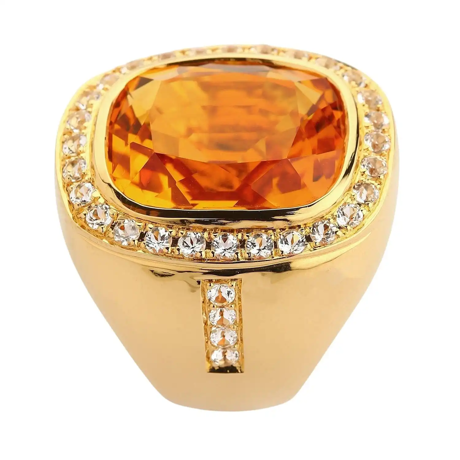 Bikerringshop Huge Yellow Gold Mens Citrine Ring 18 Bikerringshop Huge Yellow Gold Mens Citrine Ring - Image 16