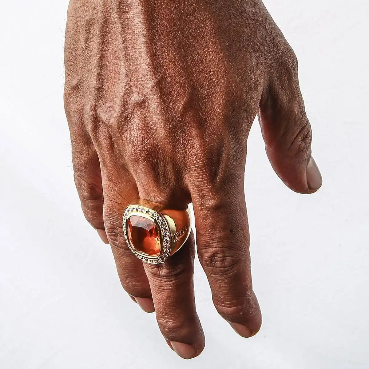 Bikerringshop Huge Yellow Gold Mens Citrine Ring 20 Bikerringshop Huge Yellow Gold Mens Citrine Ring - Image 18