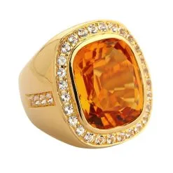 Bikerringshop Huge Yellow Gold Mens Citrine Ring 22 Bikerringshop Huge Yellow Gold Mens Citrine Ring -Outlet Rings Store citrin mens ring 2