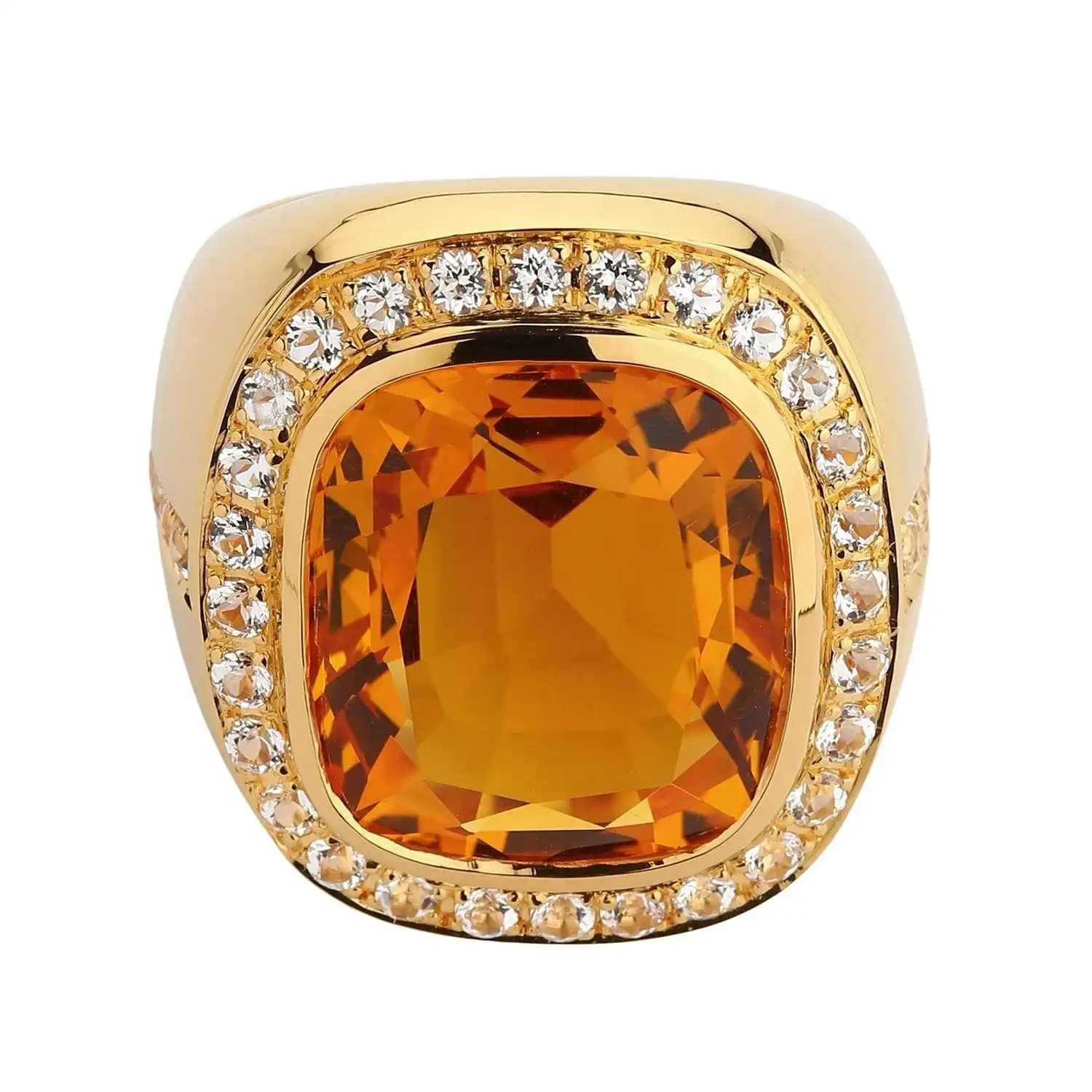 Bikerringshop Huge Yellow Gold Mens Citrine Ring 8 Bikerringshop Huge Yellow Gold Mens Citrine Ring - Image 6