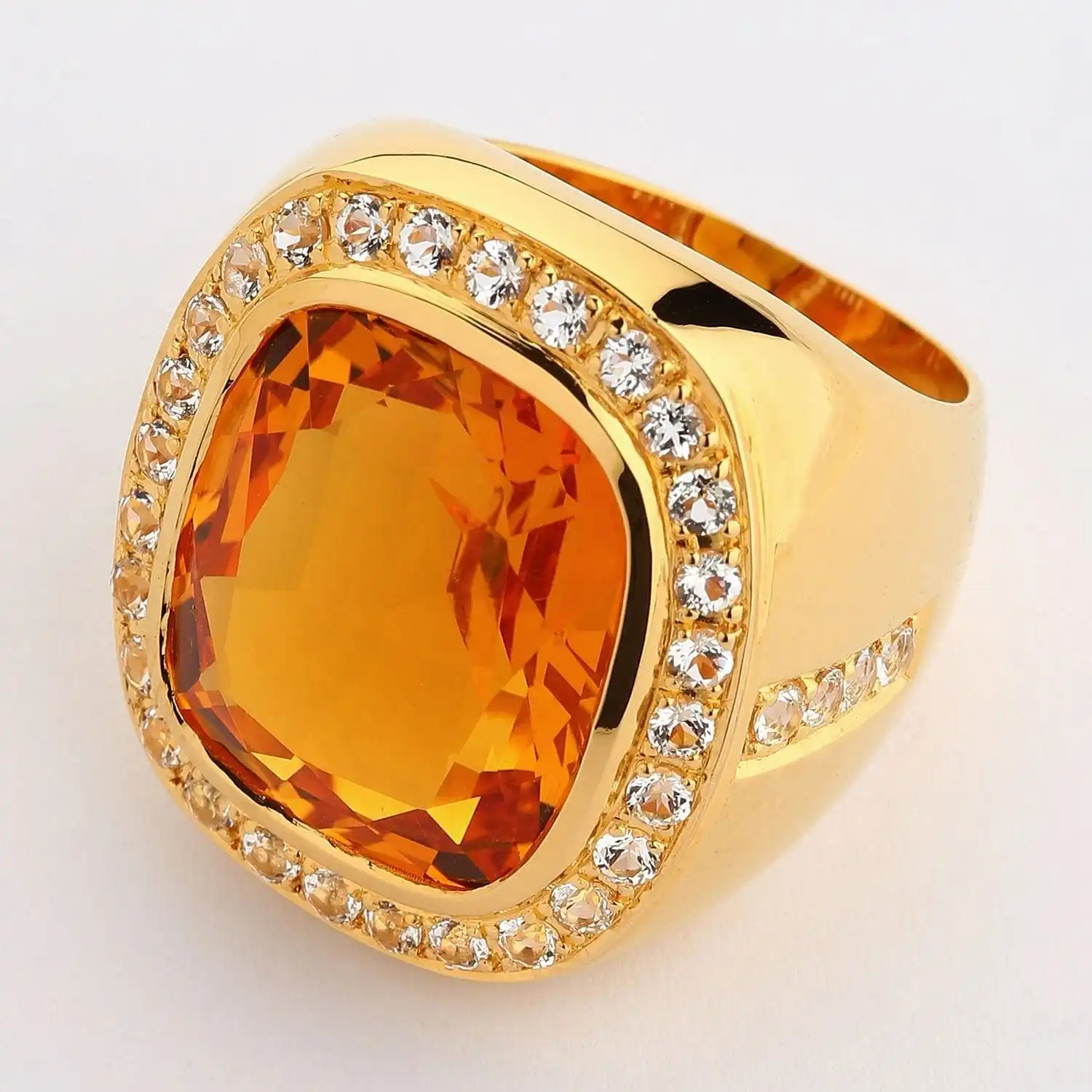 Bikerringshop Huge Yellow Gold Mens Citrine Ring 9 Bikerringshop Huge Yellow Gold Mens Citrine Ring - Image 7