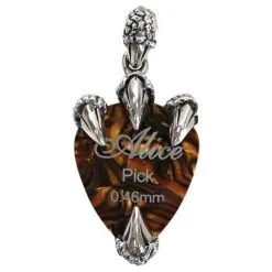 Bikerringshop Silver Claw Guitar Pick Holder Pendant