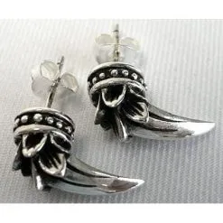 Bikerringshop Silver Claw Tribal Earrings -Outlet Rings Store claw tribal earrings 3