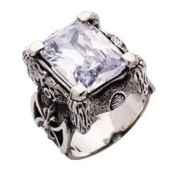 Bikerringshop Sterling Silver Diamond Dragon Claw Ring