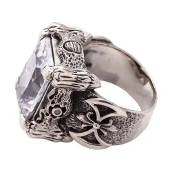 Bikerringshop Sterling Silver Diamond Dragon Claw Ring -Outlet Rings Store clear diamond dragon claw ring 5