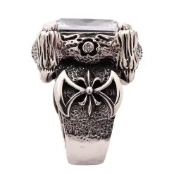 Bikerringshop Sterling Silver Diamond Dragon Claw Ring -Outlet Rings Store clear diamond dragon claw ring 7