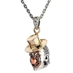 Bikerringshop Sterling Silver Clown Pendant Necklace -Outlet Rings Store clown necklace 2