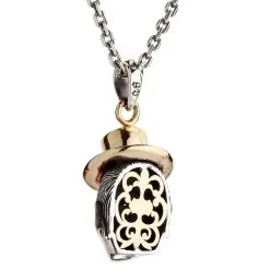 Bikerringshop Sterling Silver Clown Pendant Necklace -Outlet Rings Store clown necklace 3