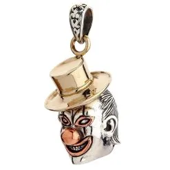 Bikerringshop Sterling Silver Clown Pendant Necklace -Outlet Rings Store clown pendant 2