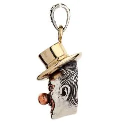 Bikerringshop Sterling Silver Clown Pendant Necklace -Outlet Rings Store clown pendant 3