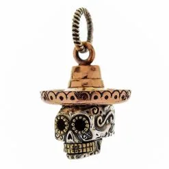 Bikerringshop Cowboy Mexican Sugar Skull Pendant 12 Bikerringshop Cowboy Mexican Sugar Skull Pendant -Outlet Rings Store cowboy sugar skull pendant 2