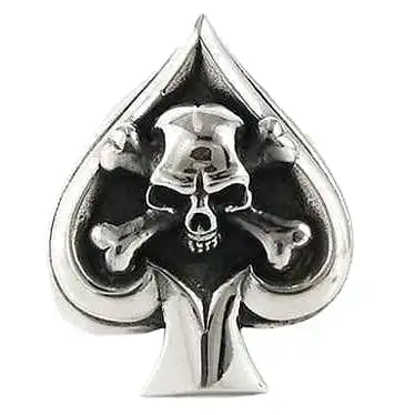 Bikerringshop Sterling Silver Spade Crossbone Skull Ring 7 Bikerringshop Sterling Silver Spade Crossbone Skull Ring - Image 5