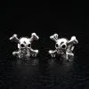 Bikerringshop Sterling Silver Crossbones Skull Studs Earrings -Outlet Rings Store crossbones skull studs
