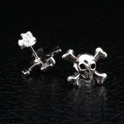 Bikerringshop Sterling Silver Crossbones Skull Studs Earrings 10 Bikerringshop Sterling Silver Crossbones Skull Studs Earrings -Outlet Rings Store crossbones skull studs 5