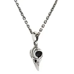 Bikerringshop Crow Skull Pendant Sterling Silver 22 Bikerringshop Crow Skull Pendant Sterling Silver -Outlet Rings Store crow skull necklace 3