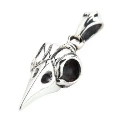 Bikerringshop Crow Skull Pendant Sterling Silver 15 Bikerringshop Crow Skull Pendant Sterling Silver -Outlet Rings Store crow skull pendant