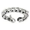 Bikerringshop Sterling Silver Crown Men's Cuban Bracelet -Outlet Rings Store crown cuban bracelet