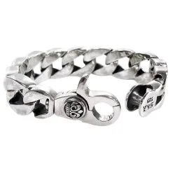 Bikerringshop Sterling Silver Crown Men's Cuban Bracelet -Outlet Rings Store crown cuban bracelet 4