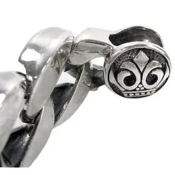 Bikerringshop Sterling Silver Crown Men's Cuban Bracelet -Outlet Rings Store crown cuban bracelet 5