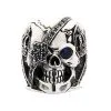 Bikerringshop Sterling Silver Sapphire Crown Pirate Skull Rings -Outlet Rings Store crown pirate skull ring 5