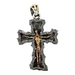 Bikerringshop Sterling Silver Crucifix Cross Christian Jesus Pendant