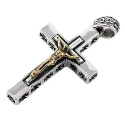 Bikerringshop Sterling Silver Jesus Cross Crucifix Mens Pendant 10 Bikerringshop Sterling Silver Jesus Cross Crucifix Mens Pendant -Outlet Rings Store crucifix pendant 5