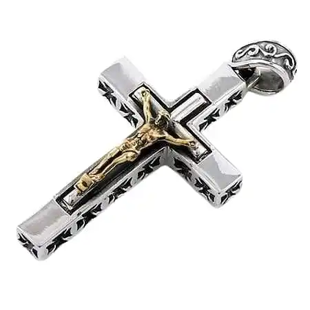 Bikerringshop Sterling Silver Jesus Cross Crucifix Mens Pendant 6 Bikerringshop Sterling Silver Jesus Cross Crucifix Mens Pendant - Image 4