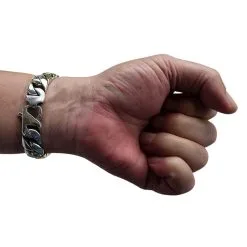 Bikerringshop Cuban Link Sterling Silver Bracelet -Outlet Rings Store cuban link sterling silver bracelet 10