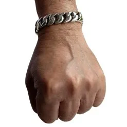 Bikerringshop Cuban Link Sterling Silver Bracelet -Outlet Rings Store cuban link sterling silver bracelet 11