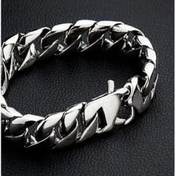 Bikerringshop Cuban Link Sterling Silver Bracelet -Outlet Rings Store cuban link sterling silver bracelet 2