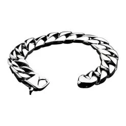 Bikerringshop Cuban Link Sterling Silver Bracelet