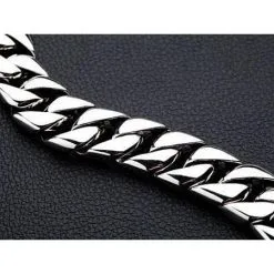Bikerringshop Cuban Link Sterling Silver Bracelet -Outlet Rings Store cuban link sterling silver bracelet 5