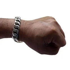 Bikerringshop Cuban Link Sterling Silver Bracelet -Outlet Rings Store cuban link sterling silver bracelet 9