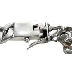 Bikerringshop Sterling Silver Cuban Medium Mens Bracelet -Outlet Rings Store cuban medium bracelet 4